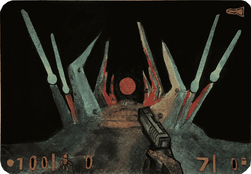 Watercolour repaint of a Half-Life screenshot